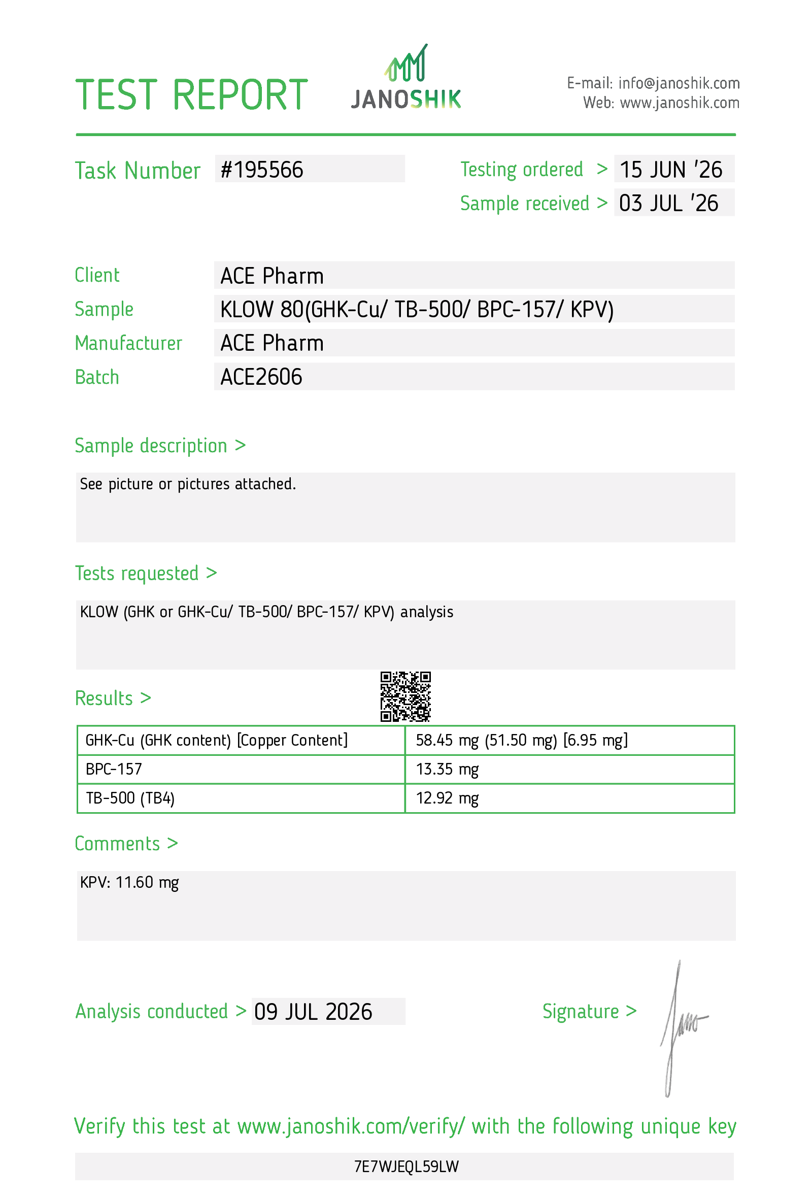 KL80 Test Report